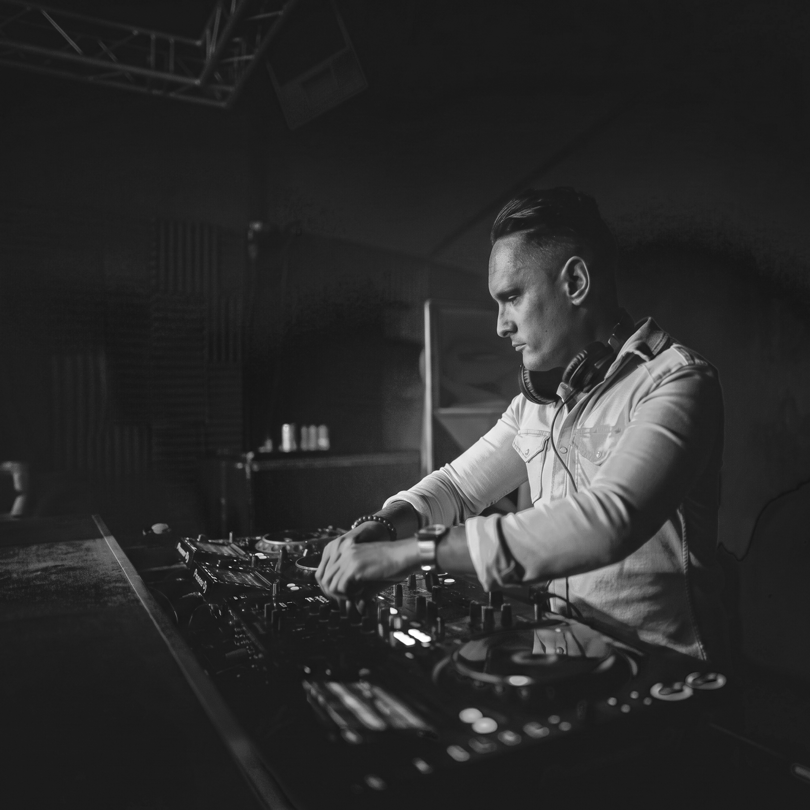 Saltzer performing behind the decks